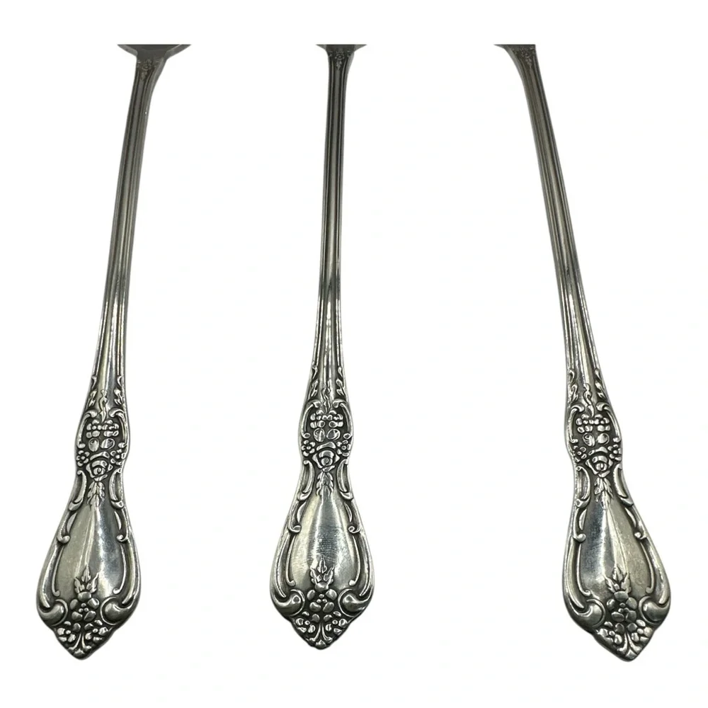 3 Iced Teaspoons Oneida Kennett Square Distinction Deluxe HH Stainless 7 5/8